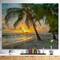 Designart - Beach in Caribbean Island of Barbados - Modern Seascape Print on Natural Pine Wood